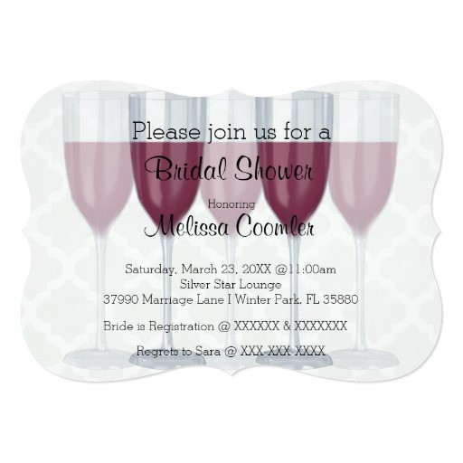Wine Glass Bridal Shower Invitations Chic Classy Wine Glass Bridal Shower Invitation