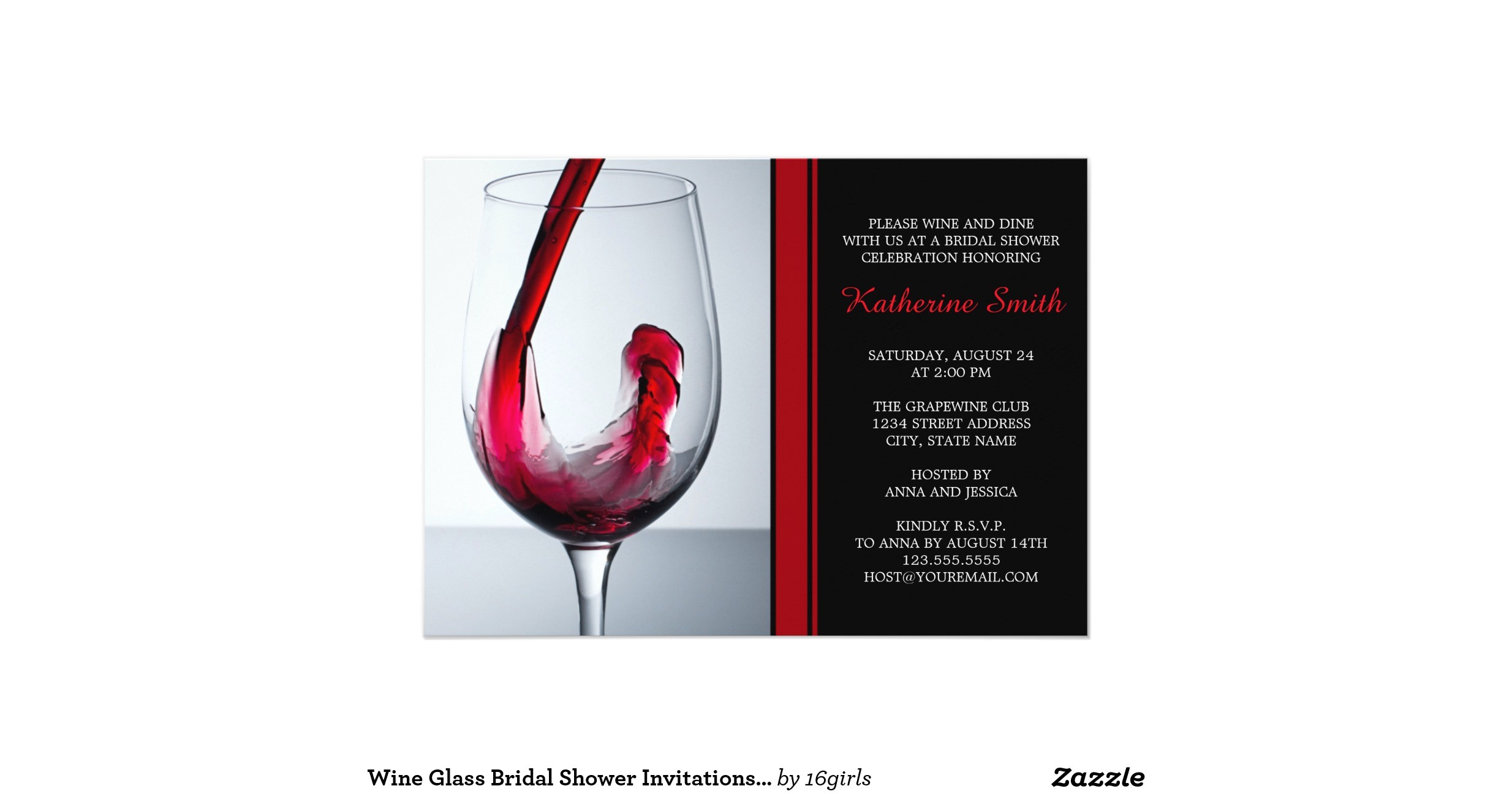 Wine Glass Bridal Shower Invitations Wine Glass Bridal Shower Invitations Custom