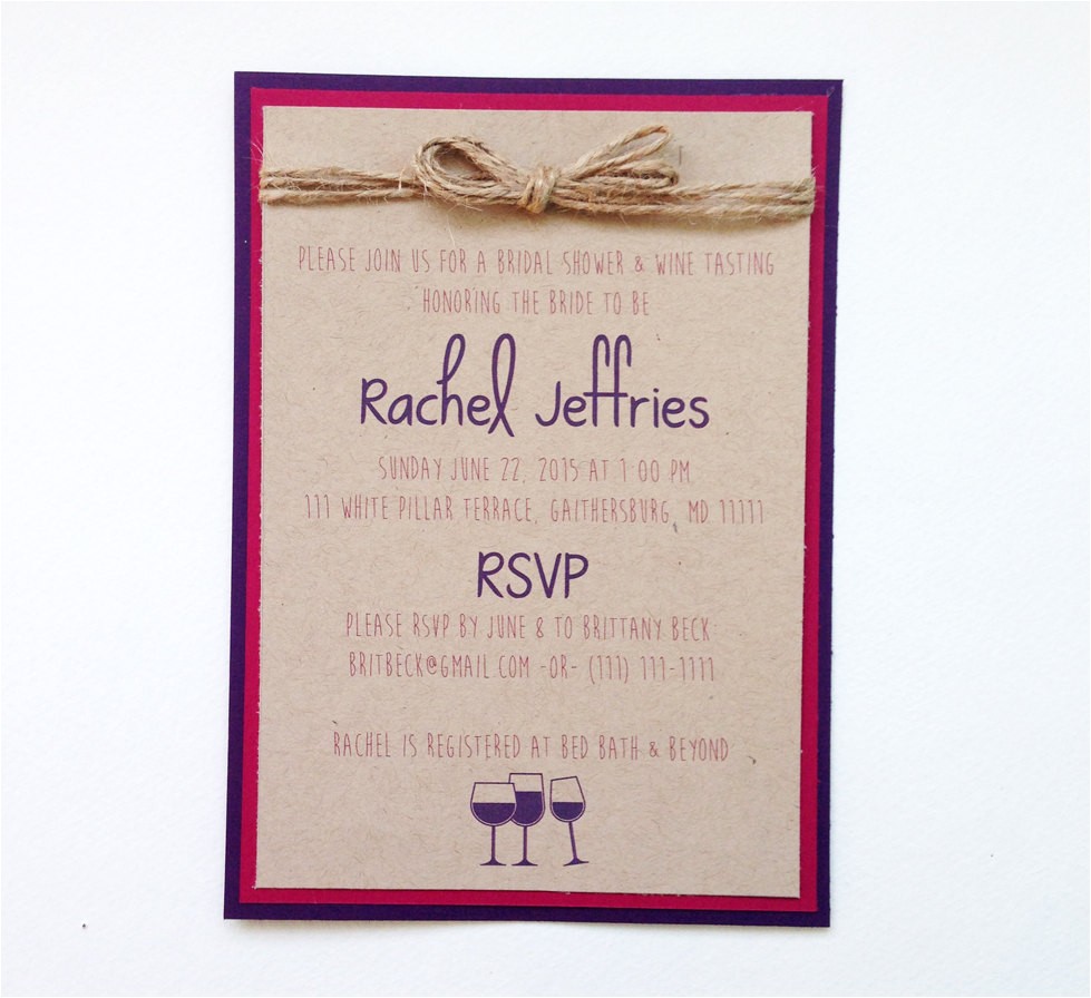 Wine Tasting Bridal Shower Invites Rustic Wine Tasting Bridal Shower Invitations