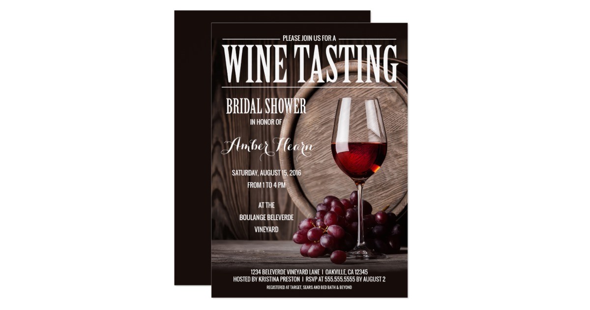 Wine Tasting Bridal Shower Invites Wine Tasting Bridal Shower Invitations