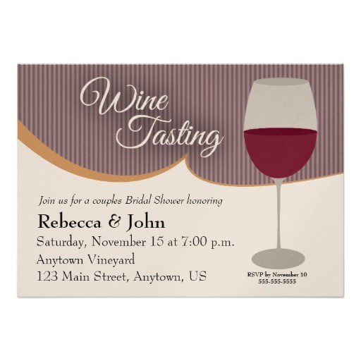 Wine Tasting Bridal Shower Invites Wine Tasting Couples Bridal Shower 5×7 Paper Invitation