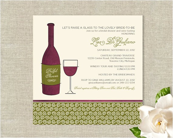 Wine themed Bridal Shower Invitations Etsy Items Similar to Wine theme Bridal Shower Invitations