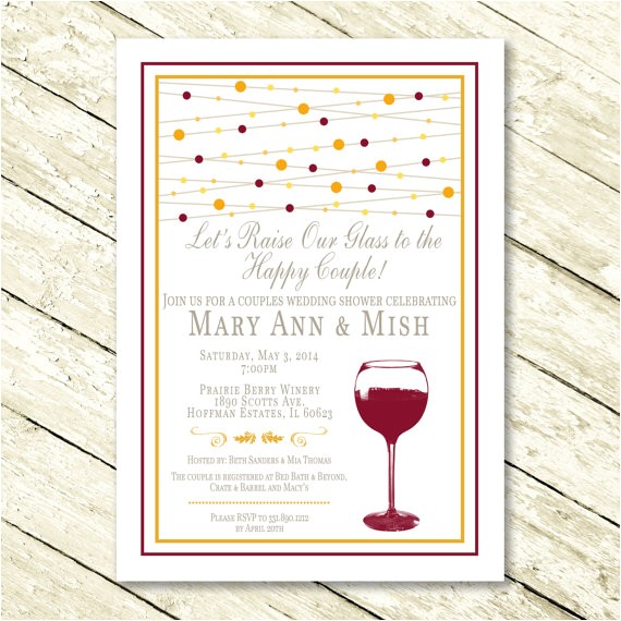 Wine themed Bridal Shower Invitations Etsy Wine themed Bridal Shower Invitation by Lilygramdesigns On