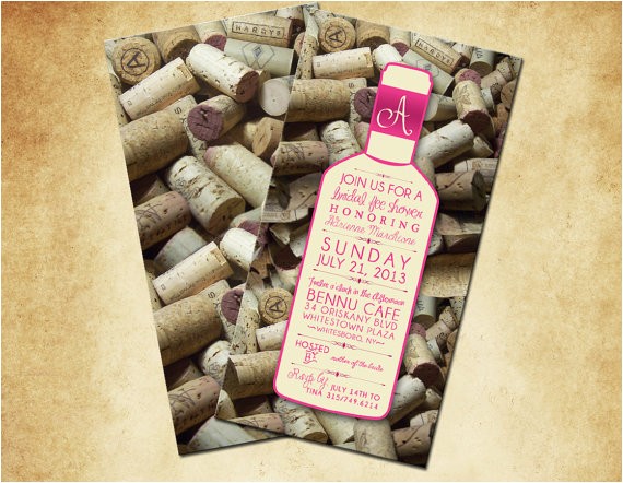 Wine themed Bridal Shower Invitations Etsy Wine themed Bridal Shower Invitations