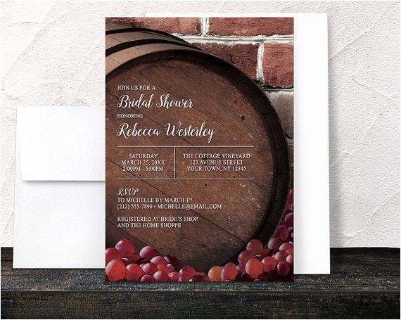 Winery Bridal Shower Invitations Rustic Wine Barrel Vineyard Bridal Shower Invitations Winery Bridal Shower Invitations Rustic Wine Barrel Vineyard Bridal Shower Invitations
