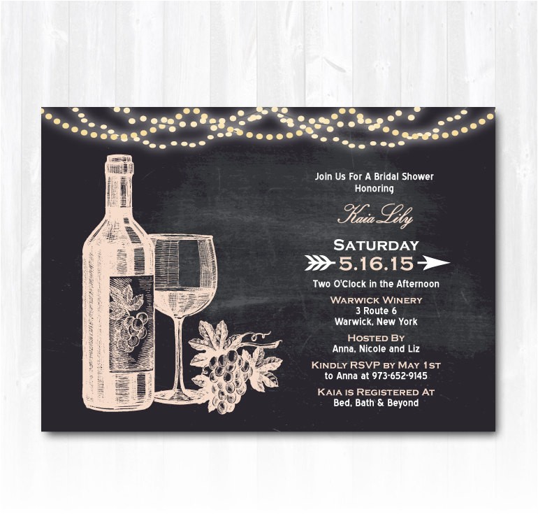 Winery Bridal Shower Invitations Wine Bridal Shower Invitation with String Lights Diy Printable Winery Bridal Shower Invitations Wine Bridal Shower Invitation with String Lights Diy Printable