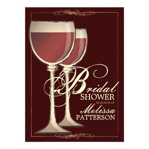 Winery themed Bridal Shower Invitations Elegant Wine themed Bridal Shower Invitation