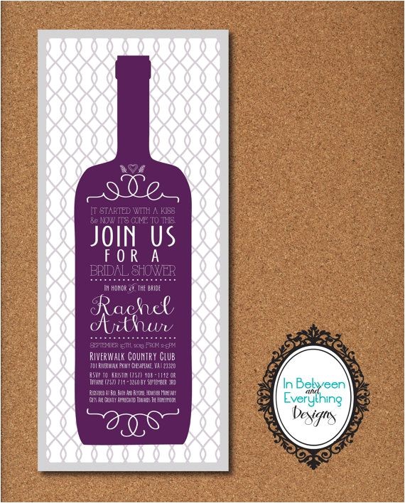 Winery themed Bridal Shower Invitations Wine themed Bridal Shower Winery Bridal Shower Wine
