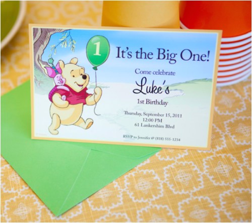 Winnie the Pooh Invites 1st Birthday 1st Birthday Invitations