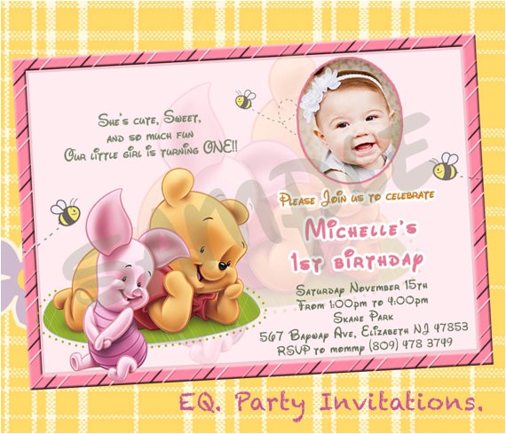 Winnie the Pooh Invites 1st Birthday Winnie the Pooh 1st Birthday Invitations Printable