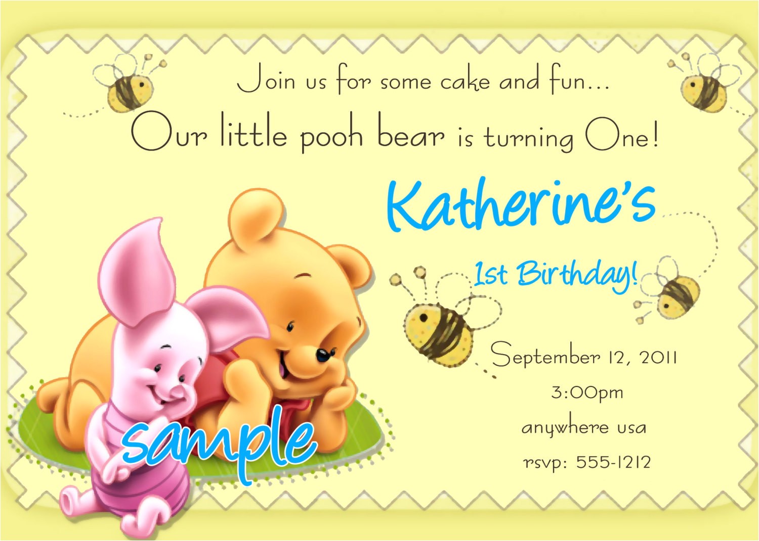 Winnie the Pooh Invites 1st Birthday Winnie the Pooh 1st Birthday Invitations Printable