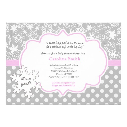 Winter Baby Girl Shower Invitations Personalized Winter Wonderland Invitations