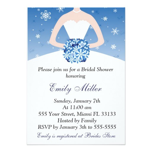 Winter themed Bridal Shower Invitations Snowflake Winter Bridal Shower Invitation