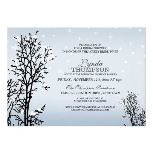 Winter themed Bridal Shower Invitations Winter Wonderland Bridal Shower Invitation