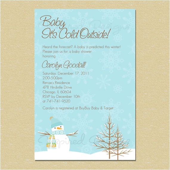 Winter Wonderland Baby Shower Invitation Wording Items Similar to Baby It S Cold Outside Winter