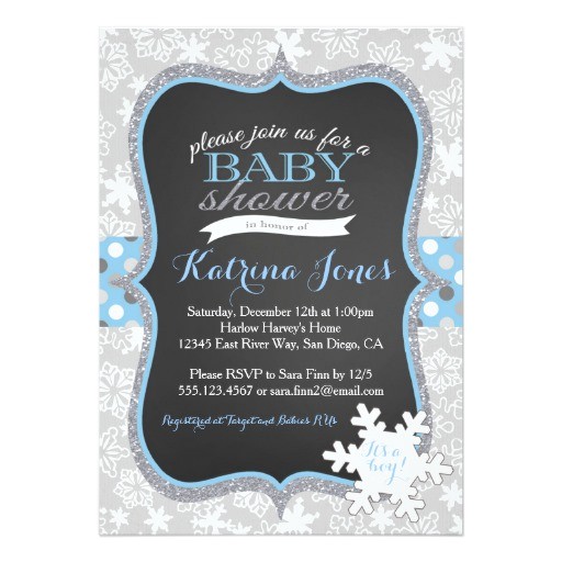 Winter Wonderland Baby Shower Invitation Wording Winter Wonderland Snowflake Baby Shower Invitation