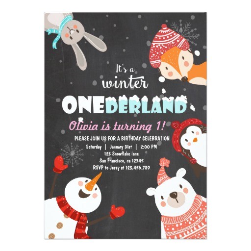 Woodland Onederland Birthday Invitations Winter Onederland Birthday Woodland Invitation Zazzle