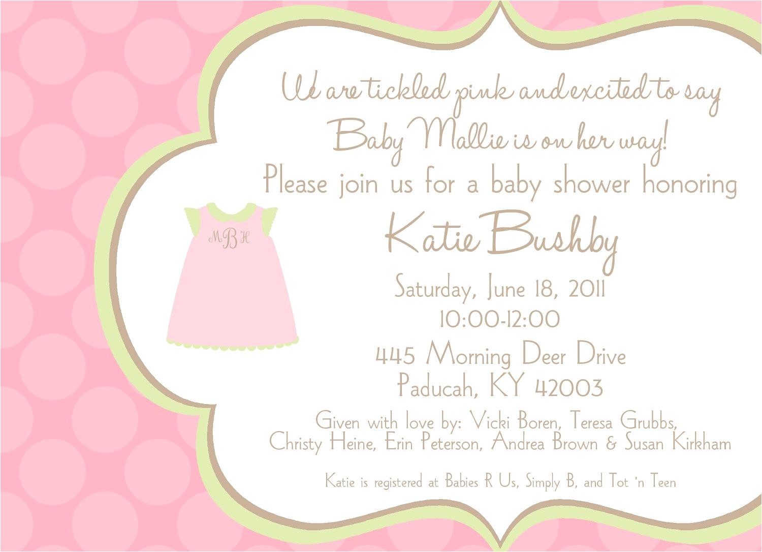 Wording for Baby Shower Invitation Baby Shower Invitation Wording for A Girl