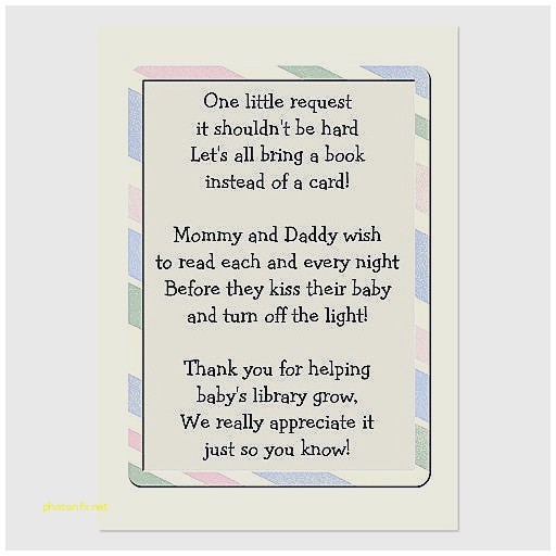 Wording for Baby Shower Invite Book Instead Of Card Baby Shower Invitation Fresh Baby Shower Books Instead