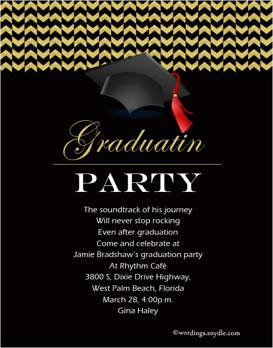 Wording for Graduation Party Invitations Graduation Party Invitation Wording Wordings and Messages