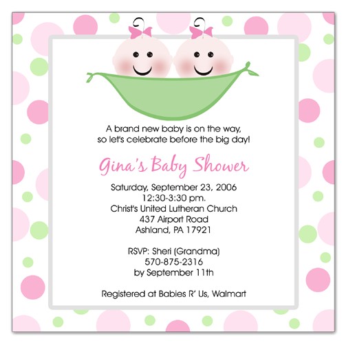 Wording for Twin Baby Shower Invitations Twins Baby Shower Invitation Wording