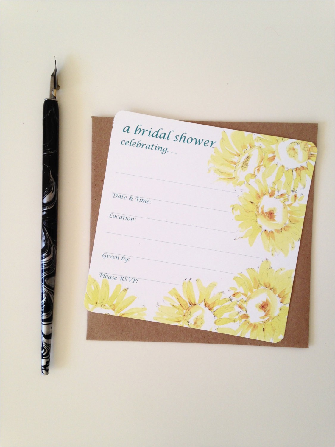 Write In Bridal Shower Invitations Bridal Shower Invitation Write In Invitations Sunflower