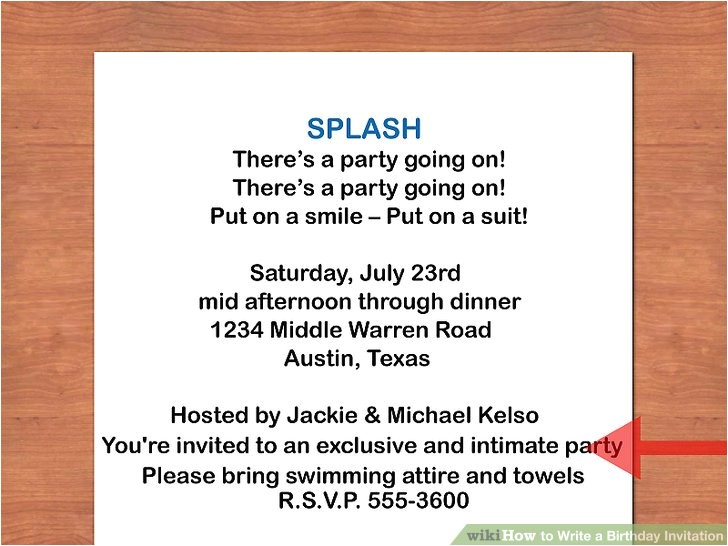 Writing An Invitation for A Birthday Party How to Write A Birthday Invitation 14 Steps with Pictures