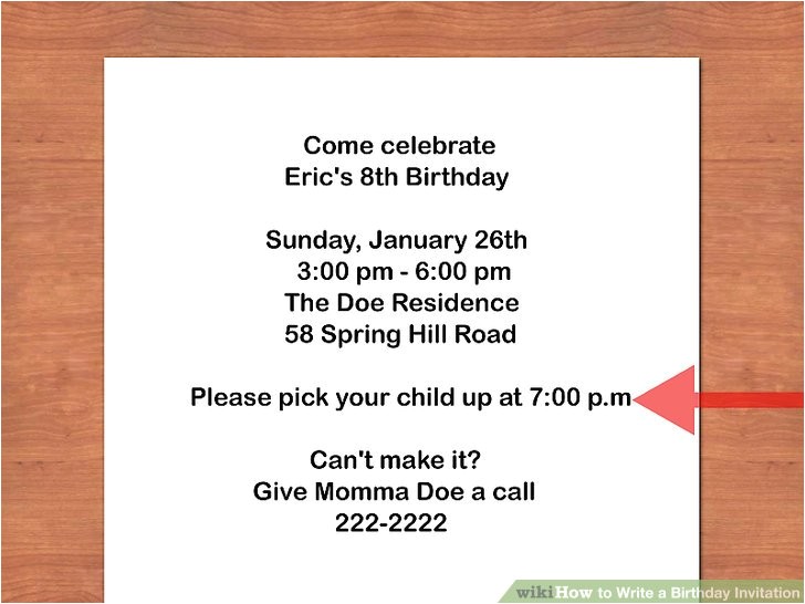 Writing An Invitation for A Birthday Party How to Write A Birthday Invitation 14 Steps with Pictures