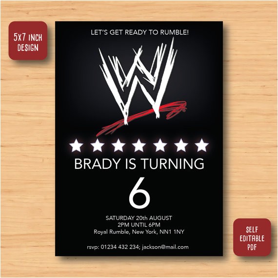 Wwe Birthday Invites Wwe Wrestling Birthday Invitation Self Editable Pdf 5 X 7 Wwe Birthday Invites Wwe Wrestling Birthday Invitation Self Editable Pdf 5 X 7