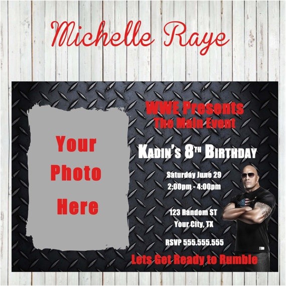 Wwe Wrestling Party Invitations Printable Wwe Birthday Party Invitations Invite