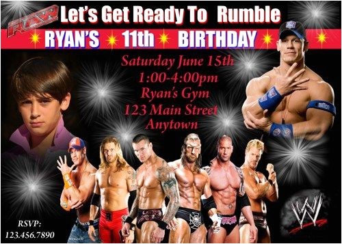 Wwe Wrestling Party Invitations Wwe Wrestling Birthday Invitation