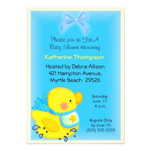 Yellow Duck Baby Shower Invitations Yellow Duck Baby Shower Invitation