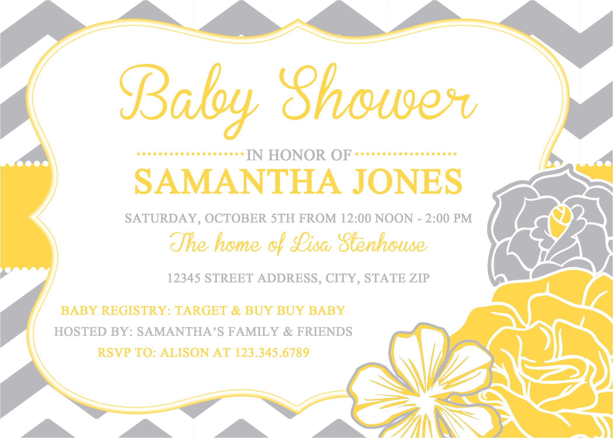 Yellow Gray Baby Shower Invitations Yellow and Gray Baby Shower Invitations – Gangcraft