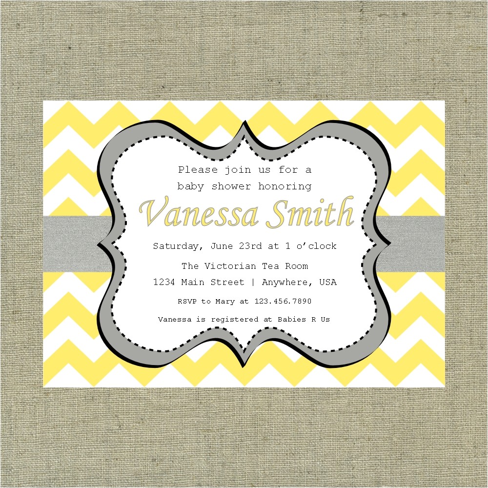 Yellow Gray Baby Shower Invitations Yellow and Gray Baby Shower Invitations – Gangcraft