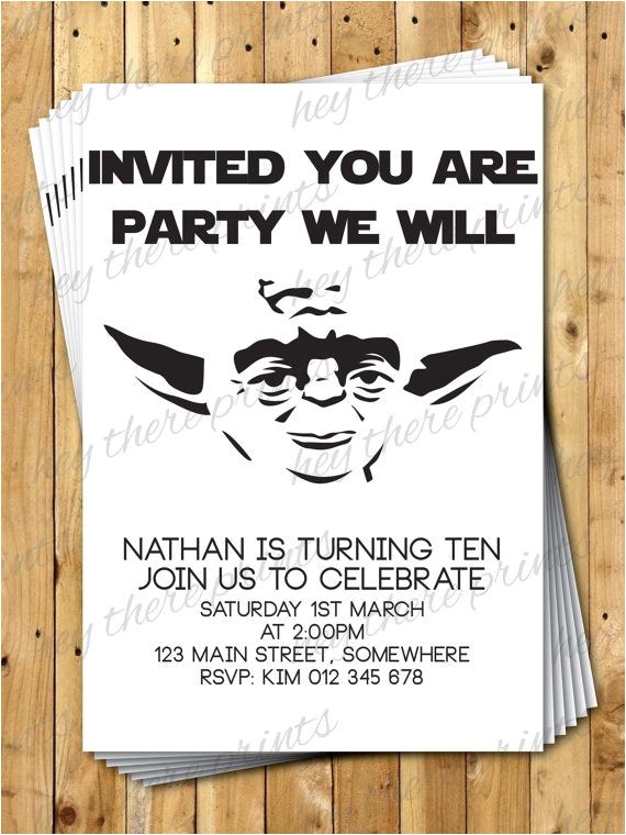 Yoda Birthday Party Invitations Yoda Birthday Invitations Star Wars Darth by