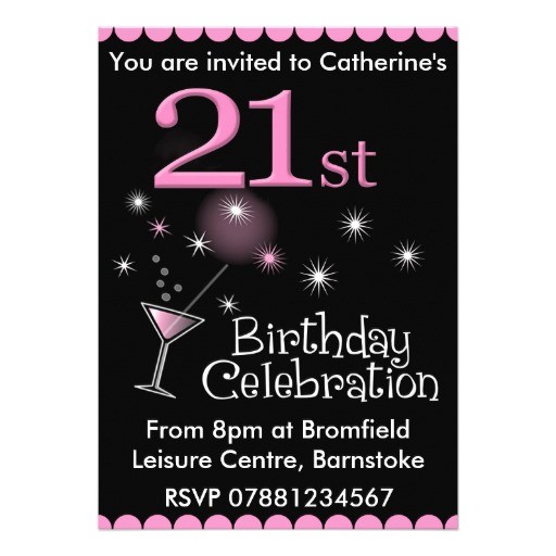 Zazzle 21st Birthday Invitations 21st Birthday Party Invitation Cocktail Glass 5" X 7