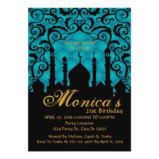 Zazzle 21st Birthday Invitations Arabian Nights 21st Birthday Invitations