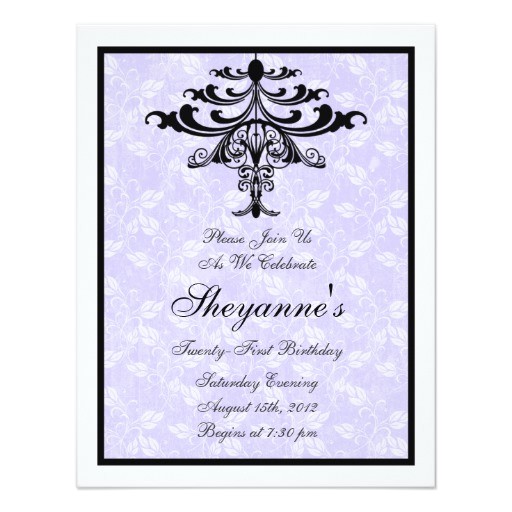 Zazzle 21st Birthday Invitations Chandelier Purple 21st Birthday Party Invitation