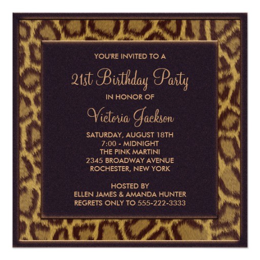 Zazzle 21st Birthday Invitations Leopard 21st Birthday Party Invitation