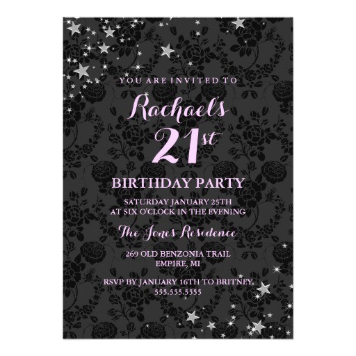 Zazzle 21st Birthday Invitations Sparkle Stars 21st Birthday Invitation