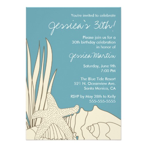 Zazzle 30th Birthday Invitations 30th Birthday Party Invitation with Beach theme
