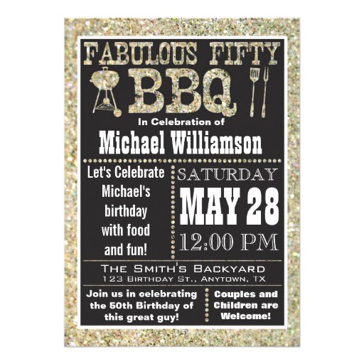 Zazzle 50th Birthday Invitations Bbq 50th Birthday Party Invitation