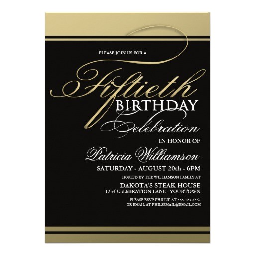Zazzle 50th Birthday Invitations Gold formal 50th Birthday Invitations