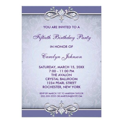 Zazzle 50th Birthday Invitations Purple Damask 50th Birthday Party Invitation
