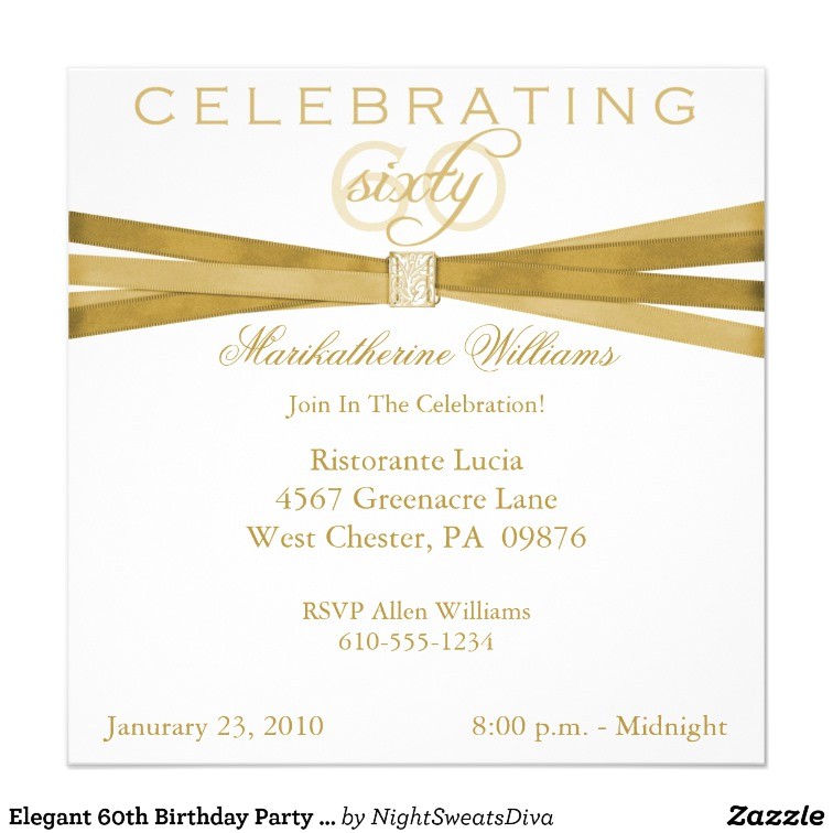 Zazzle 60th Birthday Invitations Elegant 60th Birthday Party Invitations