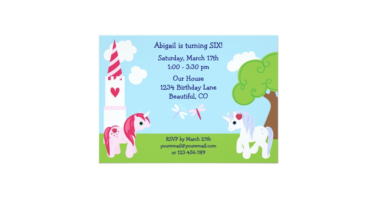 Zazzle Unicorn Birthday Invitations Cute Unicorn Birthday Invitation