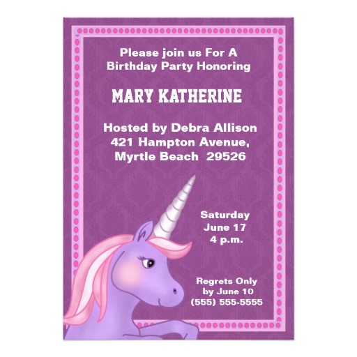 Zazzle Unicorn Birthday Invitations Unicorn Birthday Invitation
