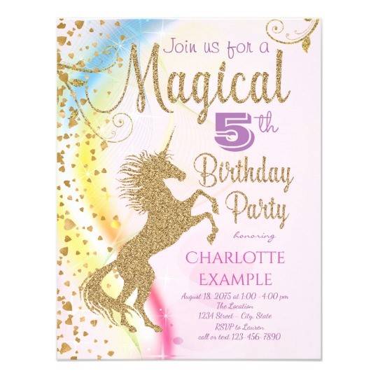 Zazzle Unicorn Birthday Invitations Unicorn Rainbow Magical Birthday Party Invitations