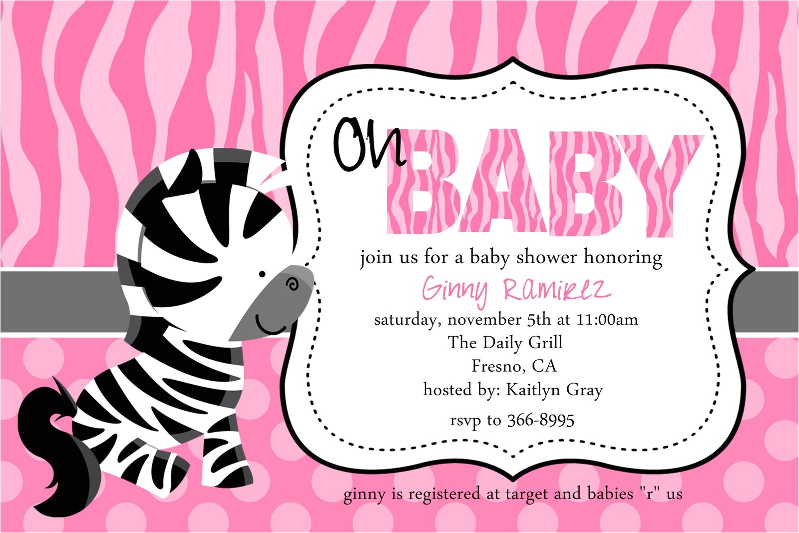 Zebra Print Baby Shower Invites Zebra Baby Shower Invitations Template
