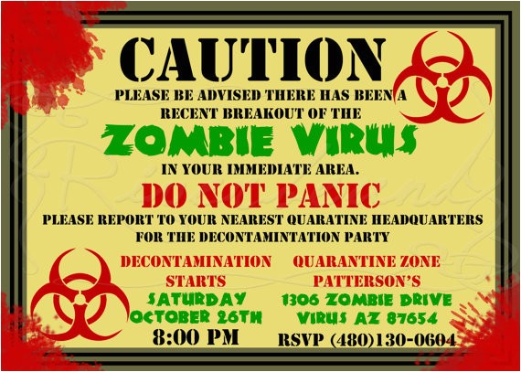 Zombie Baby Shower Invitations Birthday Invitation Templates Zombie Birthday Invitations